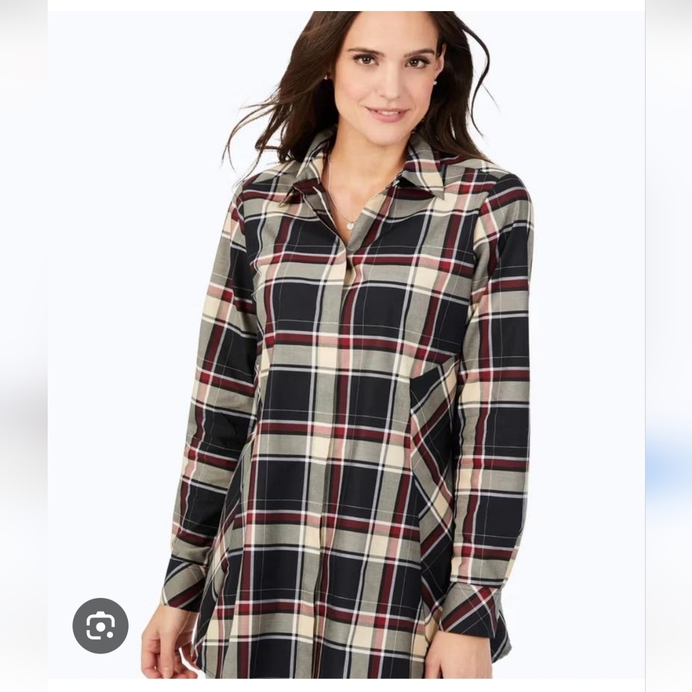 Foxcroft Plaid Long Sleeve Women's Button Up